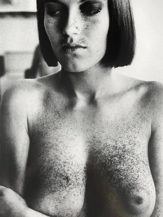 Helmut Newton Arielle After Haircut vintage silver gelatin print nude portrait after haircut Paris 1982 16x20 vintage photo