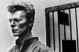 Alt Tag: Helmut Newton David Bowie jail bars print 16x20 vintage silver gelatin portrait Monaco 1983 behind iron bars