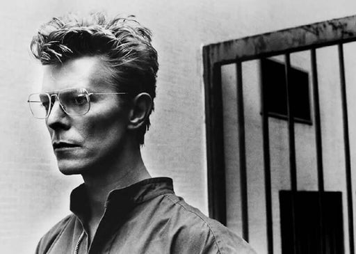 Alt Tag: Helmut Newton David Bowie jail bars print 16x20 vintage silver gelatin portrait Monaco 1983 behind iron bars