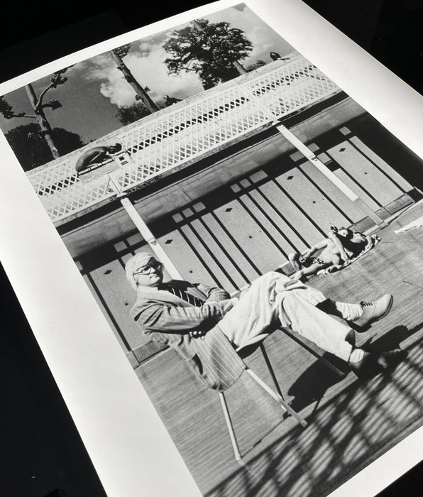 Helmut Newton David Hockney Piscine Royale Paris 1975 vintage silver gelatin print 20x24 portrait at Piscine Royale Paris
