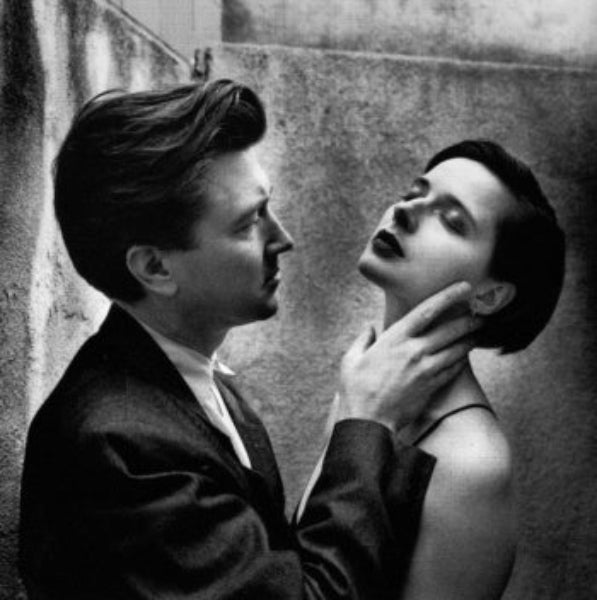 Helmut Newton David Lynch Isabella Rossellini vintage silver gelatin print, 1988 Vanity Fair portrait at Chateau Marmont Los Angeles