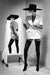 Alt Tag: Helmut Newton Mugler French Vogue 1996 vintage silver gelatin print model in hat stockings mirrored fashion photo