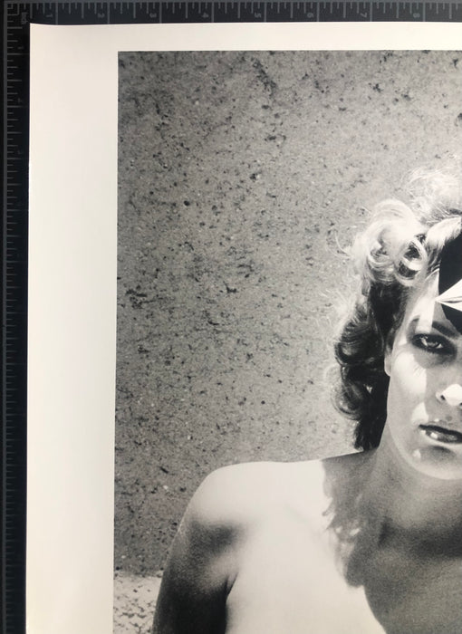 Alt Tag: Helmut Newton Goddess with White Cap vintage silver gelatin print close-up portrait Paris 1980 20x24 vintage silver gelatin print