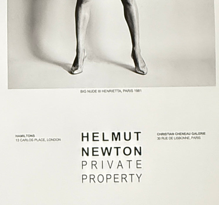 Helmut Newton "Big Nude III (Henrietta)", Paris, 1982 – Vintage Exhibition Poster