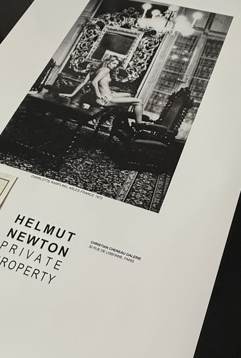 Helmut Newton "Charlotte Rampling at Hotel Nord", Arles, France, 1975 – Vintage Exhibition Poster