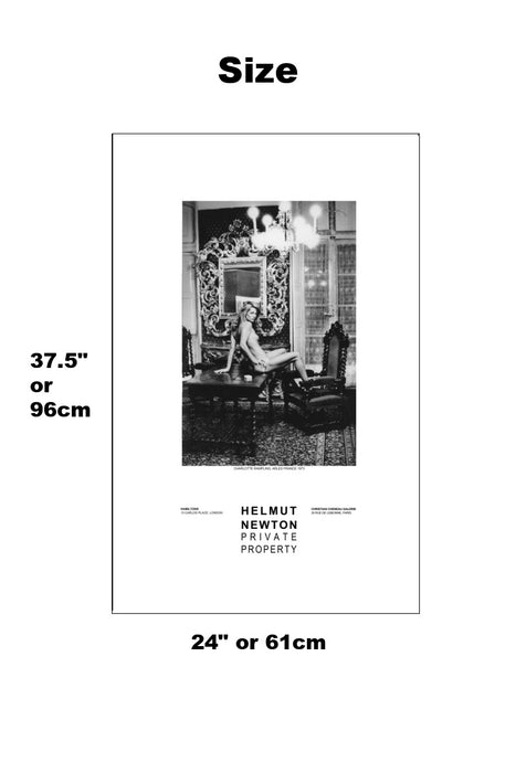 Helmut Newton "Charlotte Rampling at Hotel Nord", Arles, France, 1975 – Vintage Exhibition Poster