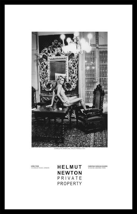 Helmut Newton "Charlotte Rampling at Hotel Nord", Arles, France, 1975 – Vintage Exhibition Poster