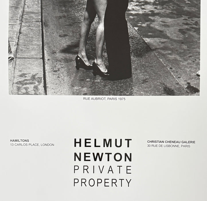 Helmut Newton "Rue Aubriot (Nude Model Kissing)", Paris, 1975 – Vintage Exhibition Poster