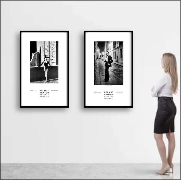 Helmut Newton "Rue Aubriot (Nude Model Kissing)", Paris, 1975 – Vintage Exhibition Poster