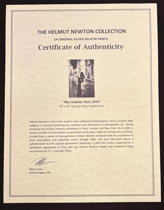 Helmut Newton "Rue Aubriot, Paris 1975"