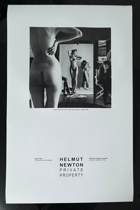Helmut Newton "Self Portrait with Nude Model", Paris, 1981 – Vintage Exhibition Poster