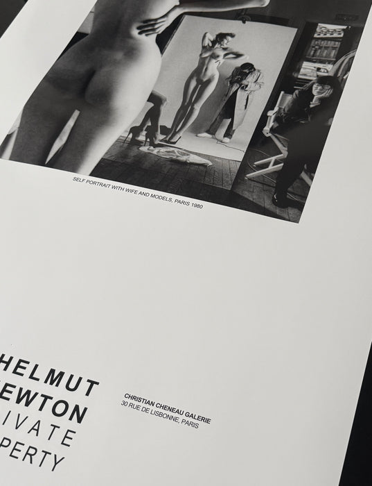 Helmut Newton "Self Portrait with Nude Model", Paris, 1981 – Vintage Exhibition Poster