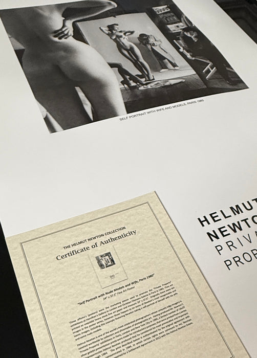 Helmut Newton "Self Portrait with Nude Model", Paris, 1981 – Vintage Exhibition Poster