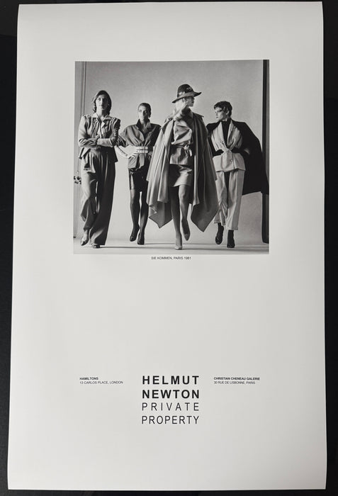 Helmut Newton "Sie Kommen Dressed", Paris, 1982 – Vintage Exhibition Poster