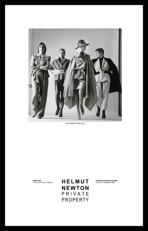 Helmut Newton "Sie Kommen Dressed", Paris, 1982 – Vintage Exhibition Poster