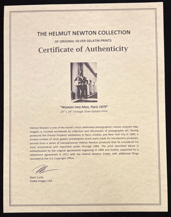 Helmut Newton "Woman Into Man, Paris 1979"