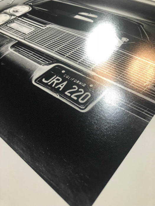 Helmut Newton Hollywood Cadillac 1976 vintage silver gelatin print close-up of Cadillac grille and California JRA 220 license plate