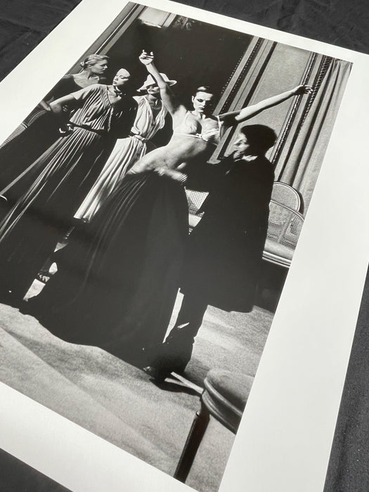 Helmut Newton Lanvin Fitting Paris 1980 vintage silver gelatin print 20x24 photo of models during fashion fitting, Paris 1980