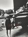 Alt Tag: Helmut Newton Niki Lauda Pirelli Calendar 1985 silver gelatin print vintage Monaco F1 photo with model beside race car