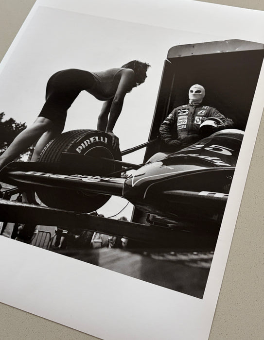 "Pirelli's Calendar Niki Lauda, May 1985" 16x20 Vintage Silver Gelatin Print by Helmut Newton
