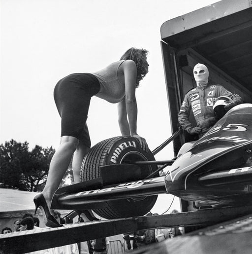 "Pirelli's Calendar Niki Lauda, May 1985" 20x24 Vintage Silver Gelatin Print by Helmut Newton