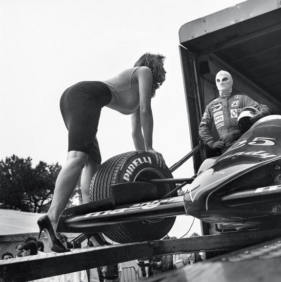 "Pirelli's Calendar Niki Lauda, May 1985" 20x24 Vintage Silver Gelatin Print by Helmut Newton
