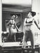 Helmut Newton Saddle I (Bettina) vintage silver gelatin print 16x20, Bettina in mirrored Paris bedroom holding whip, 1976