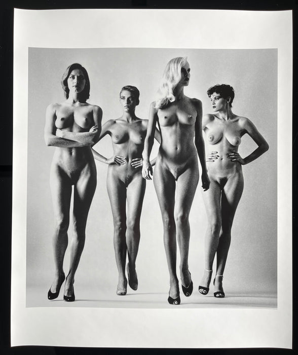 Helmut Newton Sie Kommen Nude Paris 1982 vintage silver gelatin print 20x24 photo of nude models in Paris studio