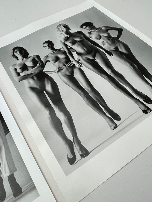 Helmut Newton Sie Kommen Nude Paris 1982 vintage silver gelatin print, framed black-and-white nude female figures photo