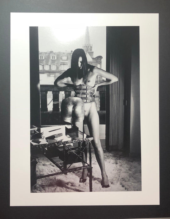 Helmut Newton Suzy Dyson Paris 1978 vintage silver gelatin print 16x20 framed nude fashion portrait in Paris hotel room