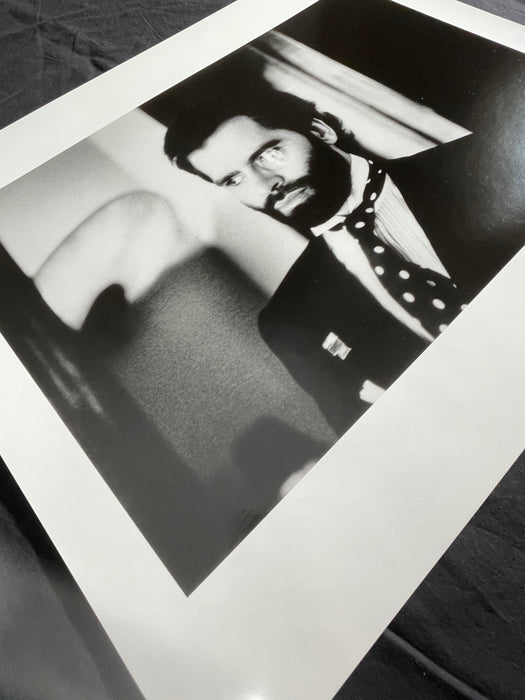 Alt Tag: Helmut Newton Karl Lagerfeld Paris 1973 vintage silver gelatin print 20x24 framed black and white portrait photograph