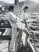 Alt Tag: Helmut Newton Winnie On Deck Cannes 1975 vintage silver gelatin print - black-and-white yacht deck portrait of Winnie Holman, Cannes 1975