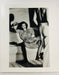 Alt Tag: Helmut Newton Woman Examining Man vintage silver gelatin print, Vogue Saint-Tropez 1975 photo, woman seated examining man